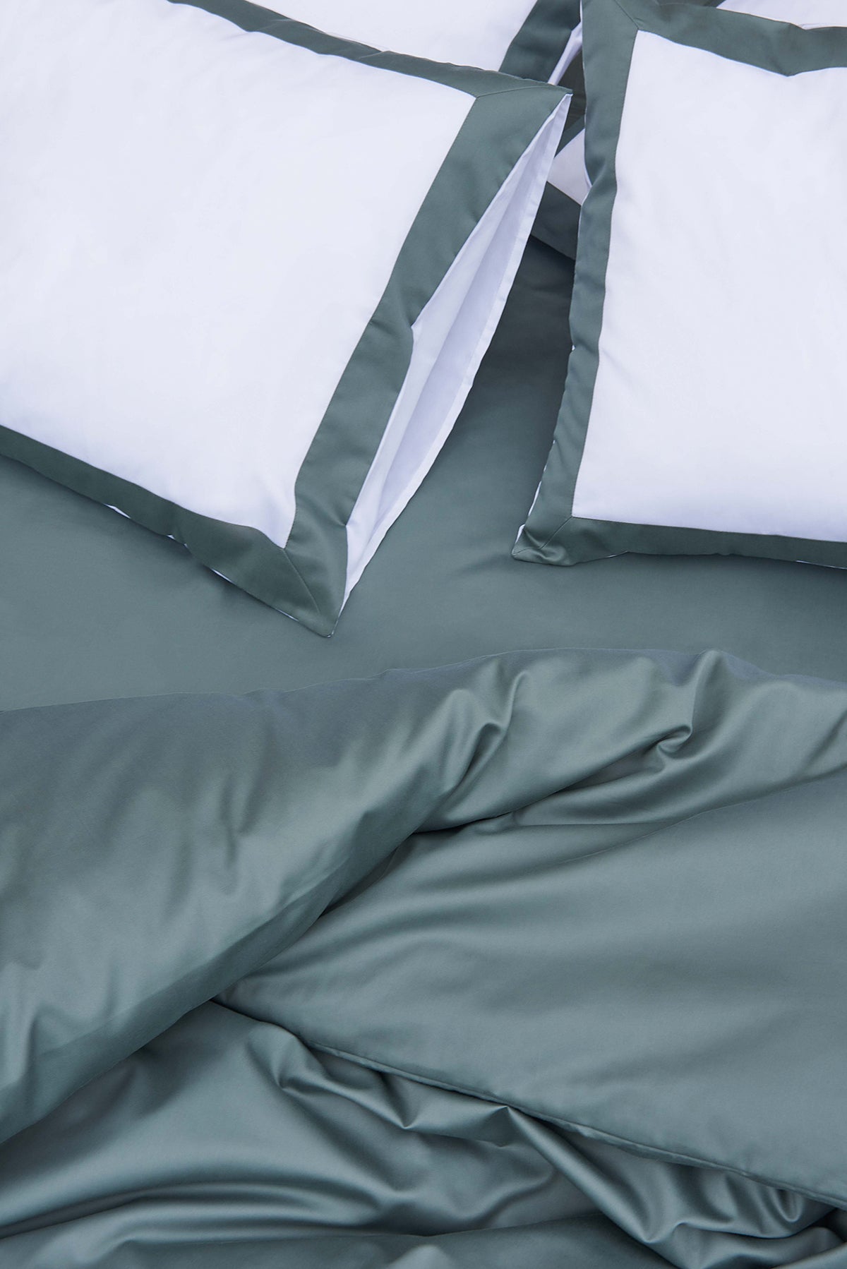 Set de 2 taies d'oreillers satin bicolore Bicolore greige