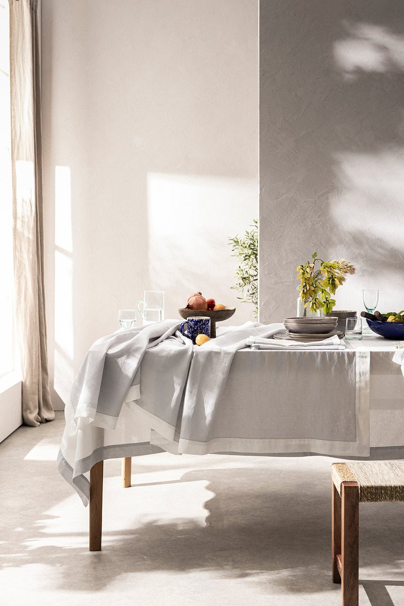 Nappe en lin lavé et coton