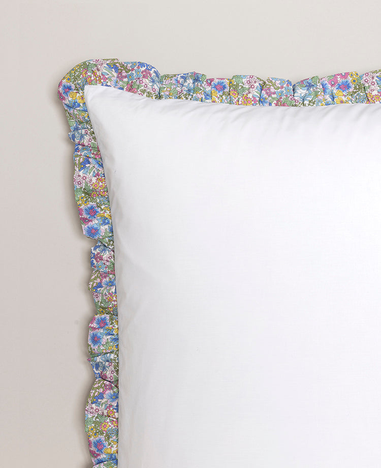 Taie d'oreiller percale enfant liberty Fleuri bleu