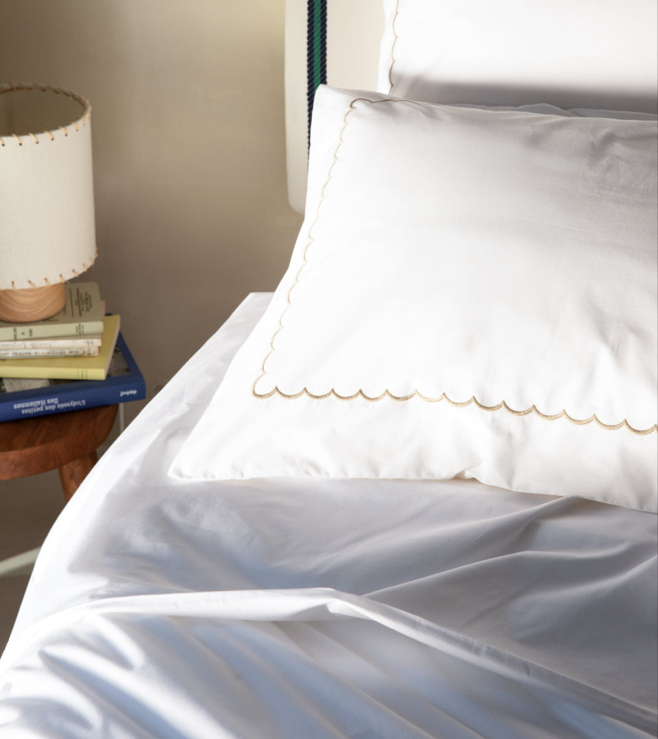 Set de 2 taies d'oreillers nuage percale Nuage greige