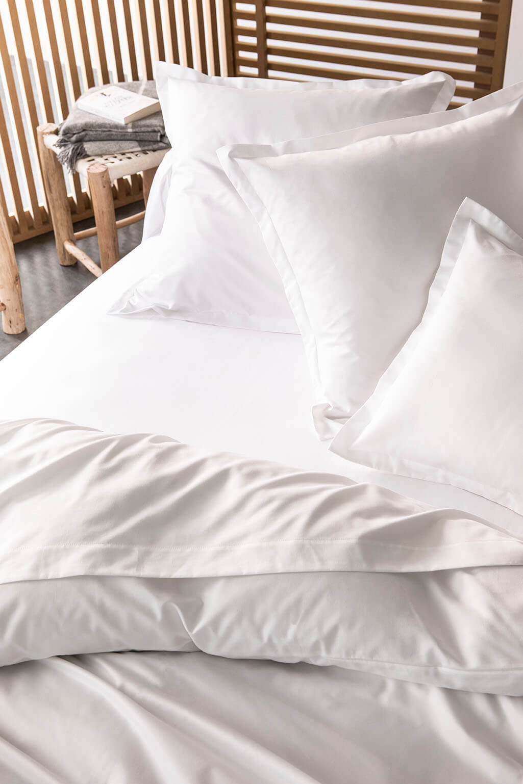 Drap housse satin Blanc pur