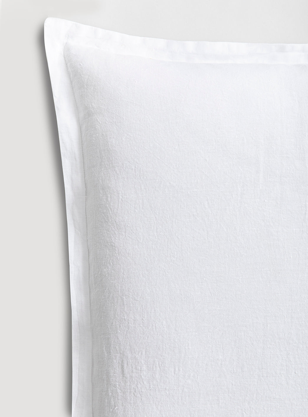 Set de 2 taies d'oreillers lin lavé Blanc pur