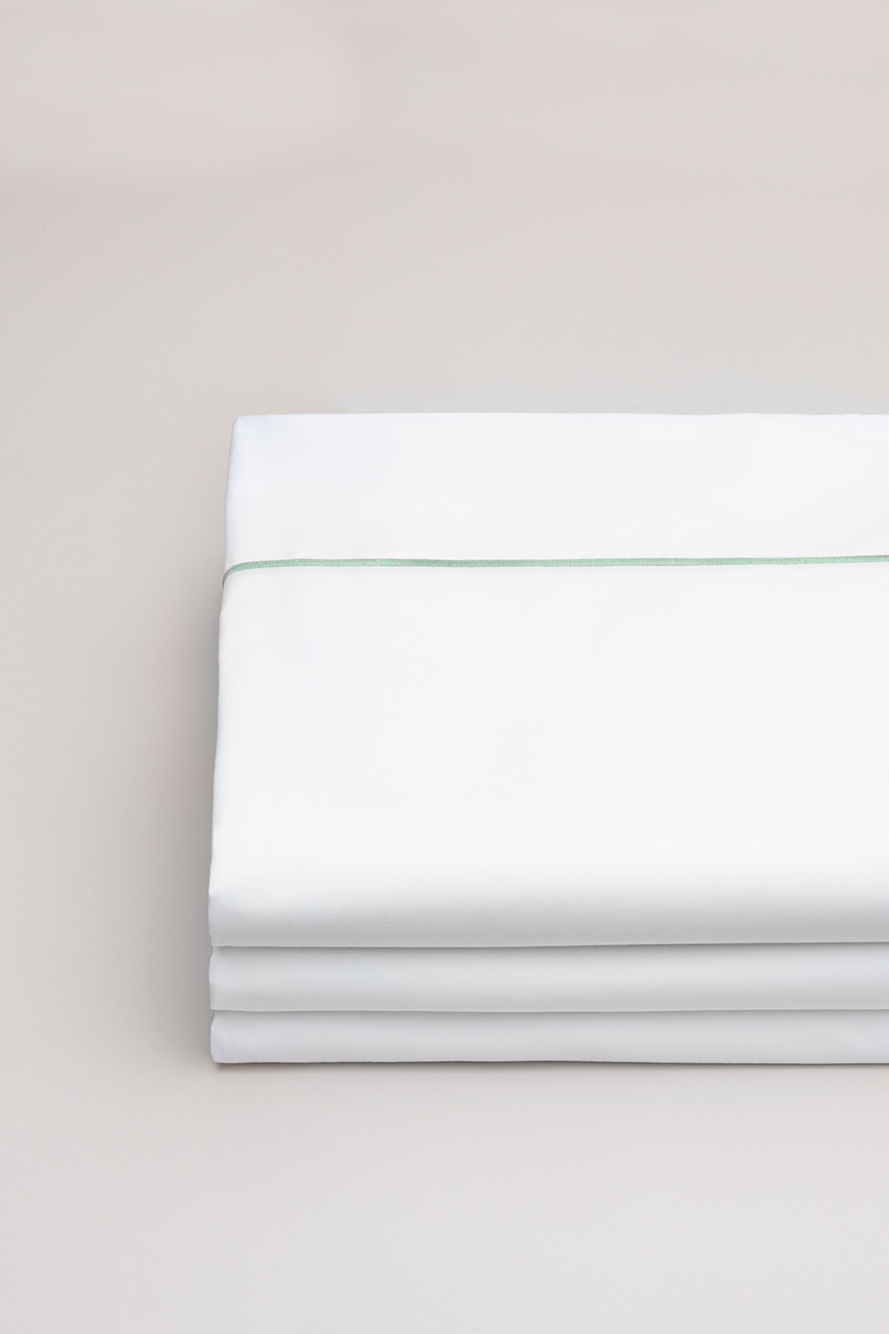 Drap plat bourdon percale Bourdon vert sauge