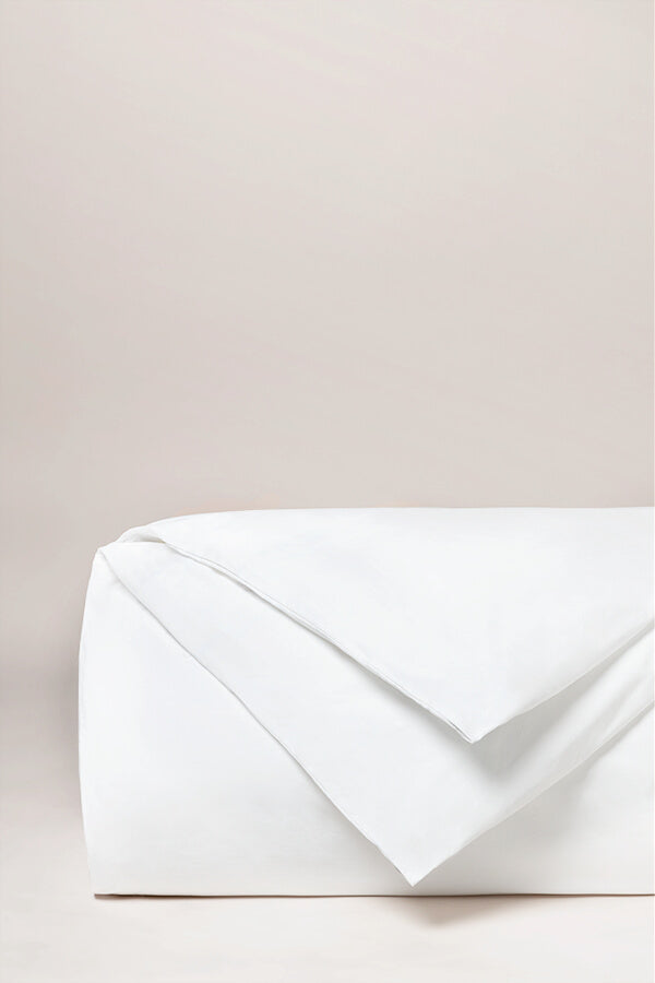 Housse de couette satin unie Blanc pur