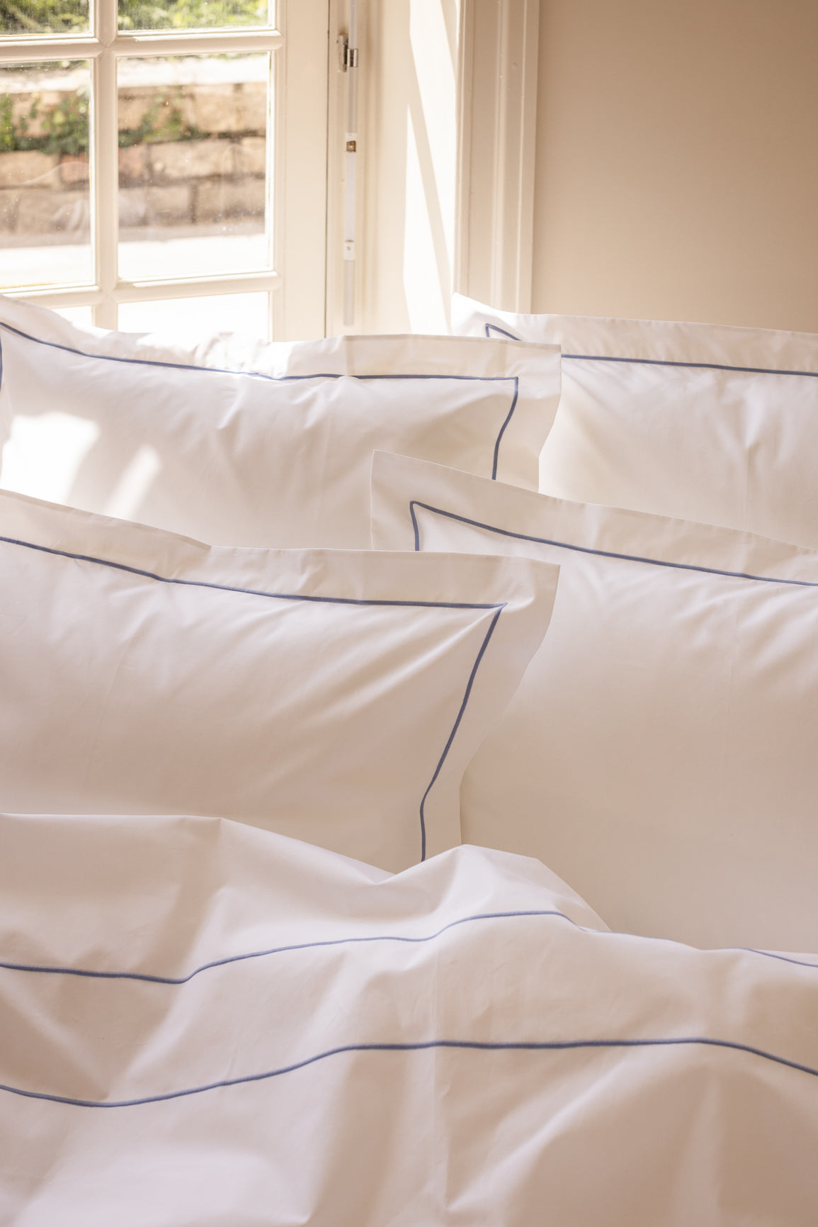 Parure de lit percale bourdon Bourdon bleu turquin