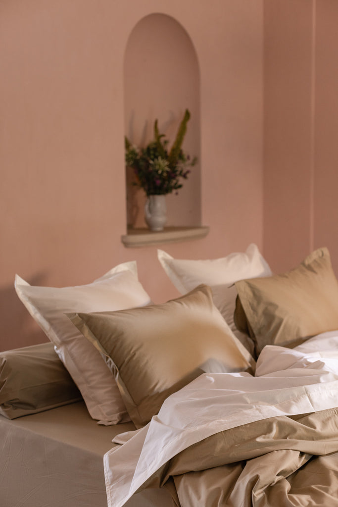 Housse de couette percale unie Havane