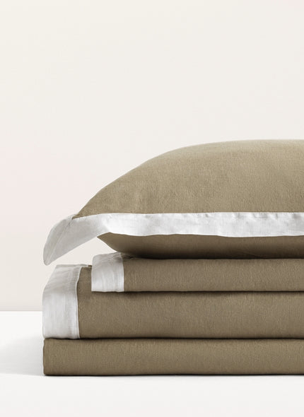 Parure de lit Lin Lavé Français Bicolore