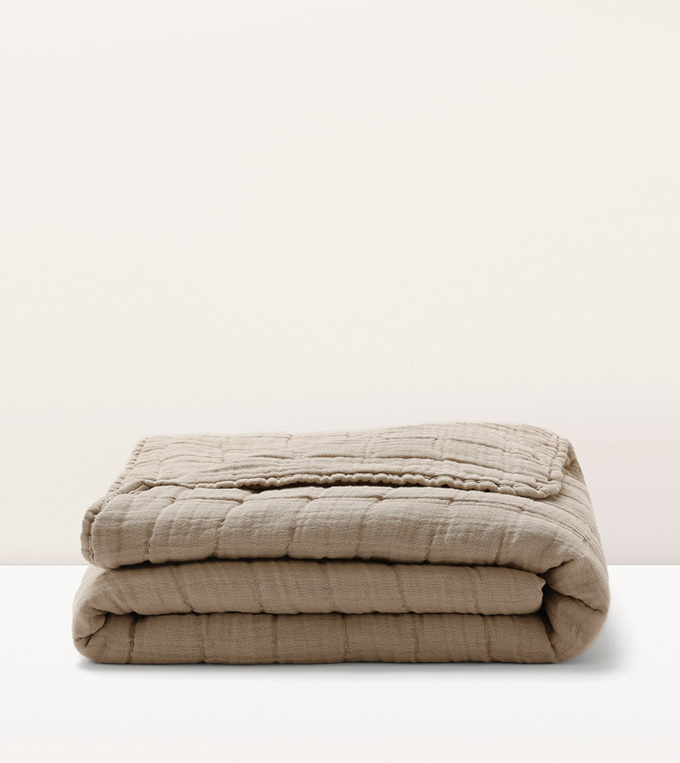 Courtepointe en lin et coton Ficelle