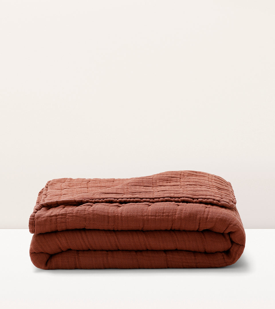 Courtepointe en lin et coton Sienne