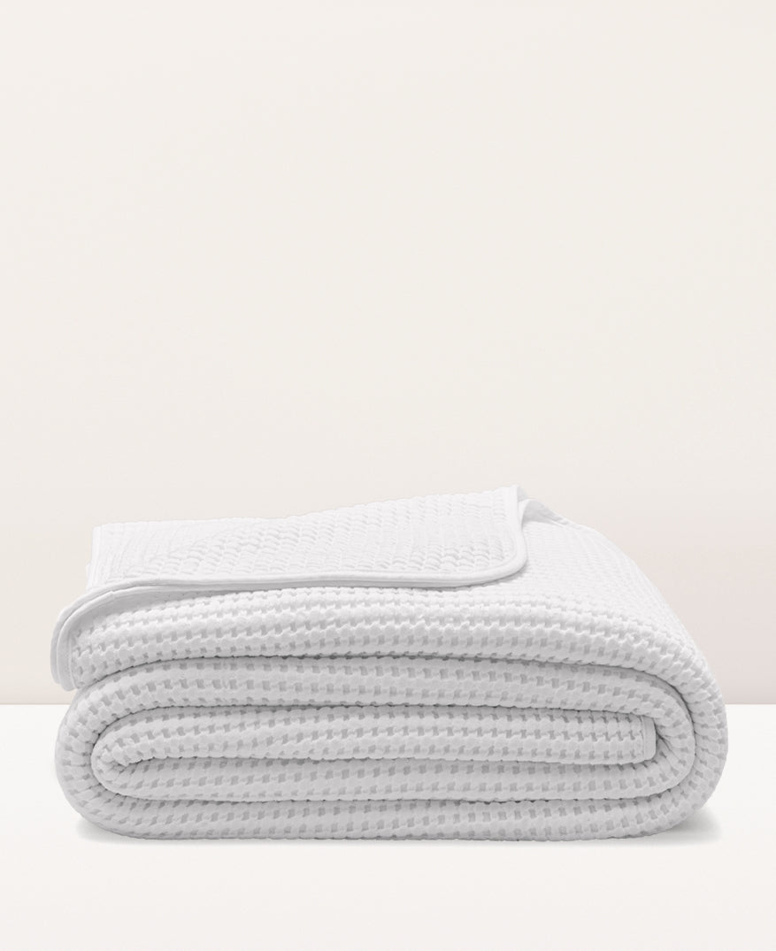 Couvre-lit en nid d'abeille Blanc pur