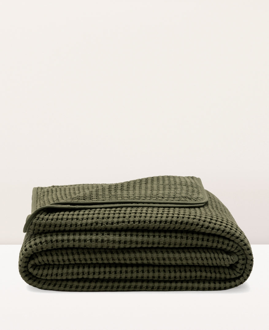 Couvre-lit en nid d'abeille Vert kaki