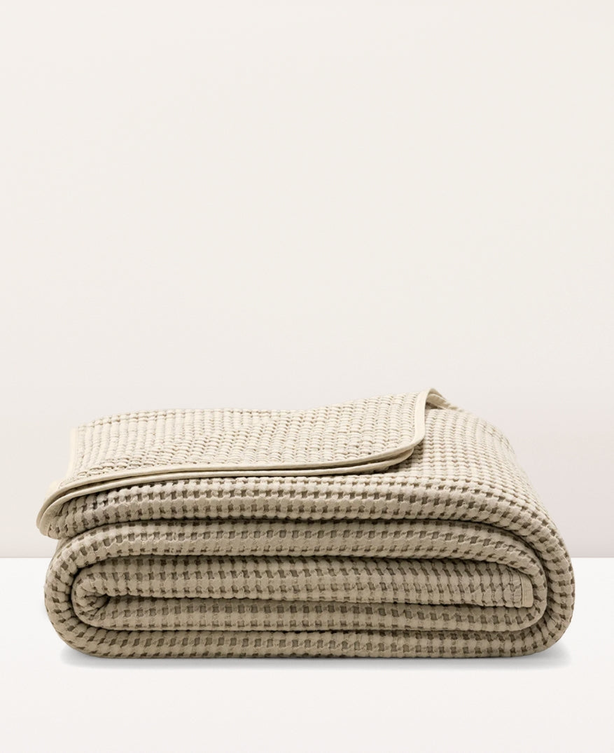 Couvre-lit en nid d'abeille Sable