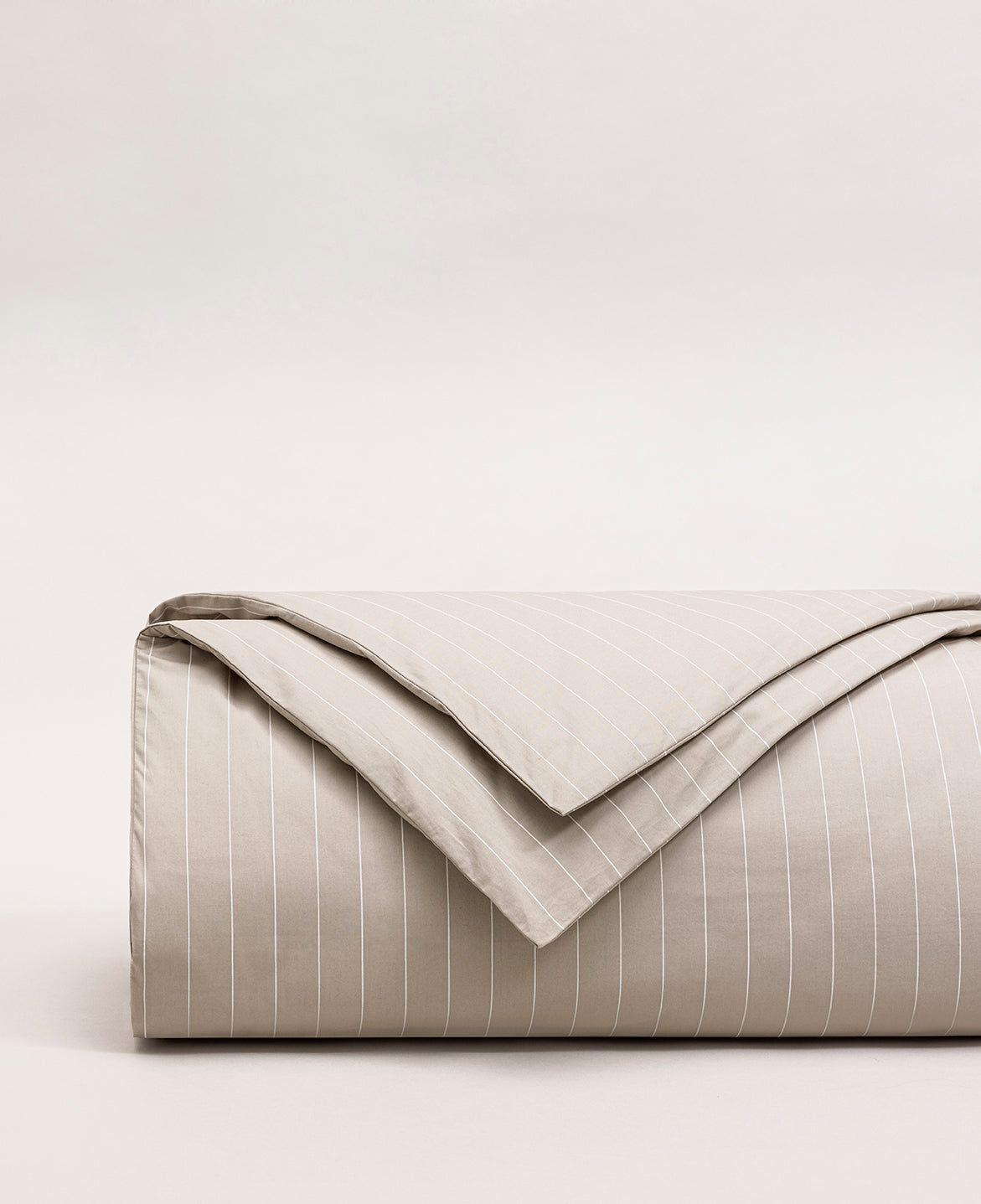 Housse de couette percale imprimée Carreaux greige