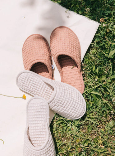 Chaussons en nid d'abeille Blanc nuage