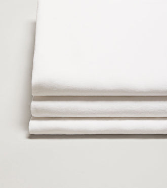 Drap housse lin lavé bonnet 40 cm Blanc pur