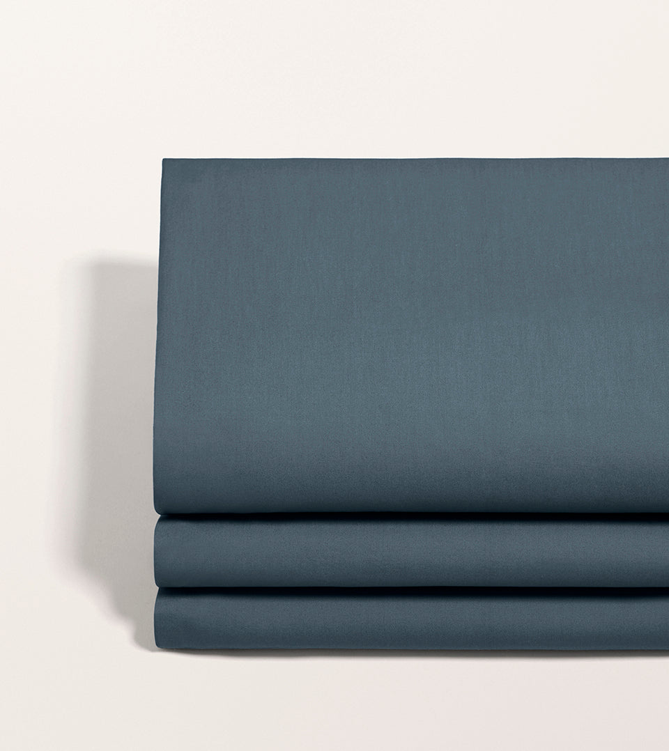 Drap housse percale gaze Bleu vintage