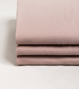 Drap housse lin lavé Rose tendre
