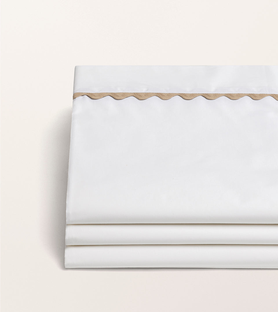 Drap plat percale serpentine Sable