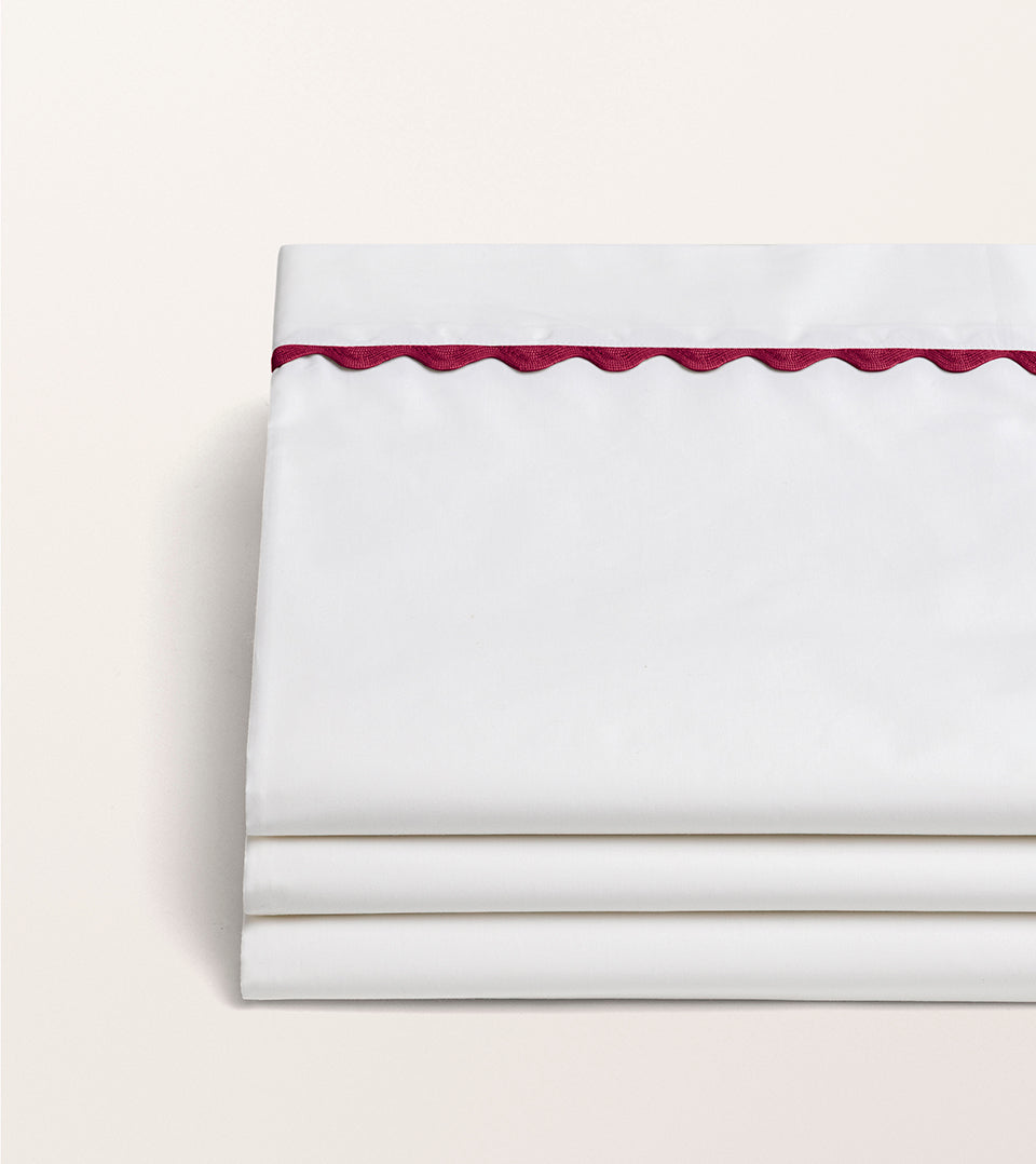 Drap plat percale serpentine Grenat