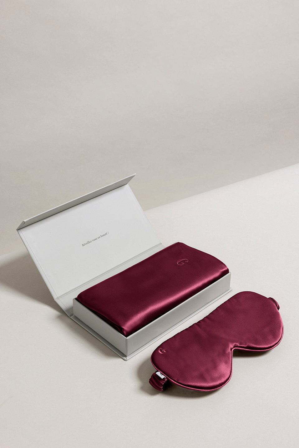 Ensemble en pure soie de mûrier Bordeaux