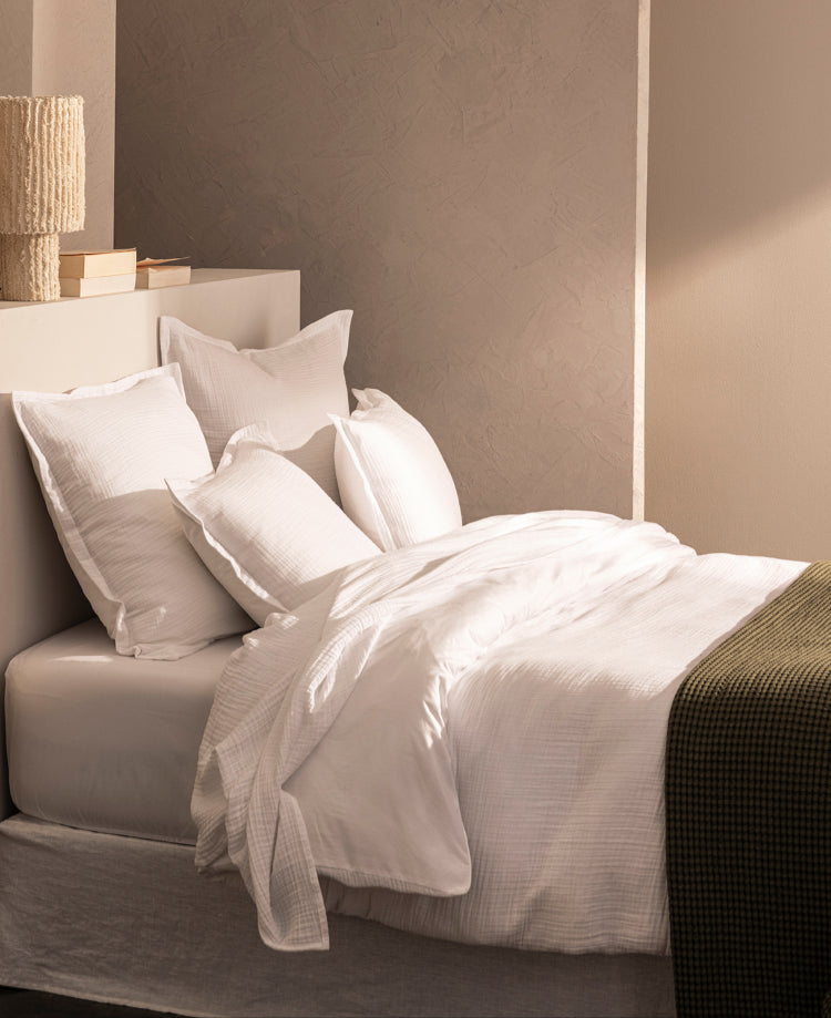 Housse de couette gaze de coton Blanc pur