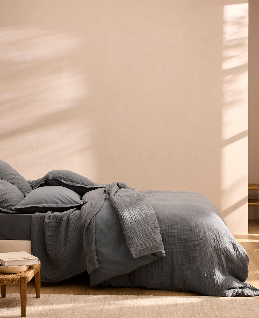 Housse de couette gaze de coton Bleu vintage