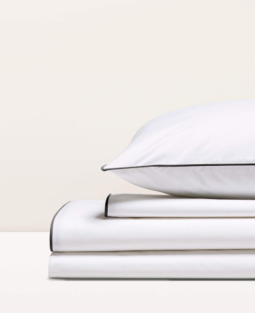 Parure de lit percale passepoil Passepoil noir