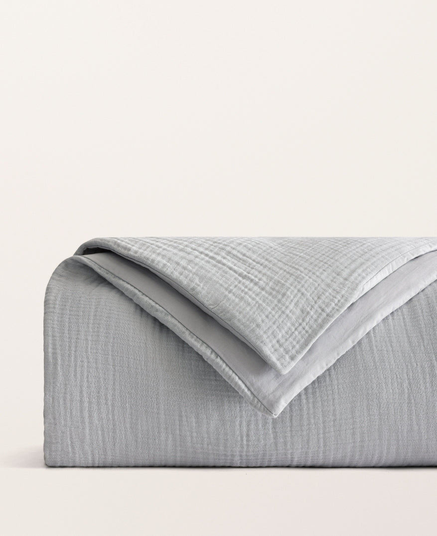 Housse de couette gaze de coton Gris moiré
