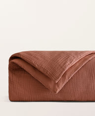Housse de couette Gaze de Coton sienne