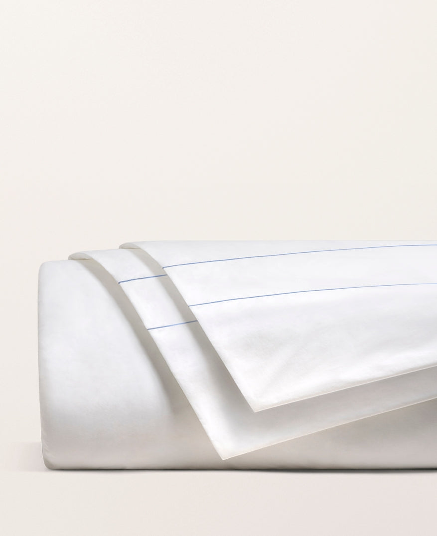 Housse de couette bourdon percale Bourdon bleu turquin