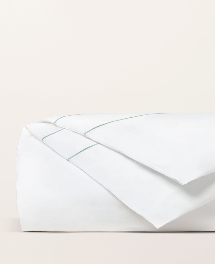 Housse de couette bourdon percale Bourdon vert sauge
