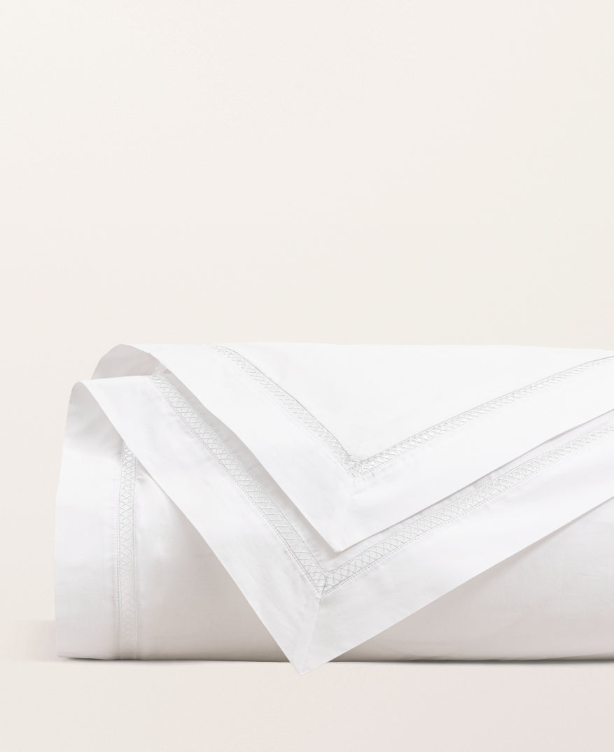Housse de couette cannage percale Blanc