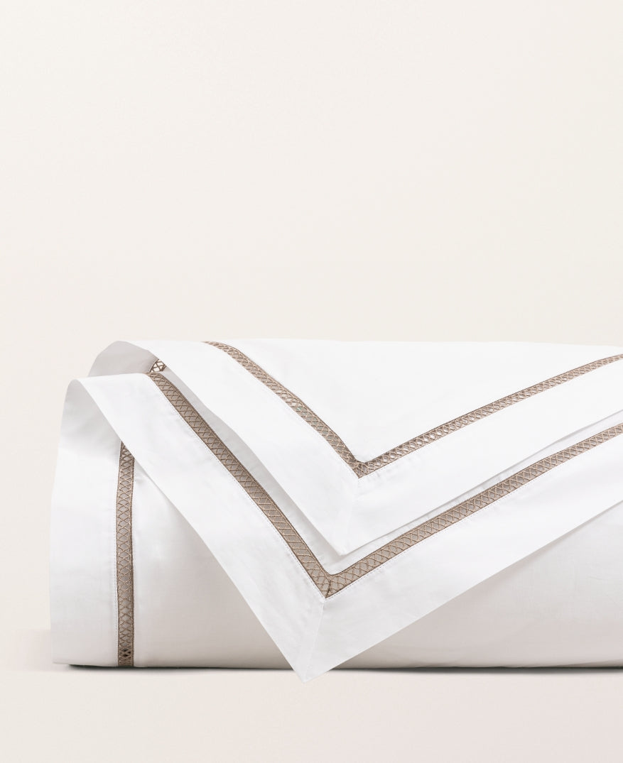 Housse de couette cannage percale Greige