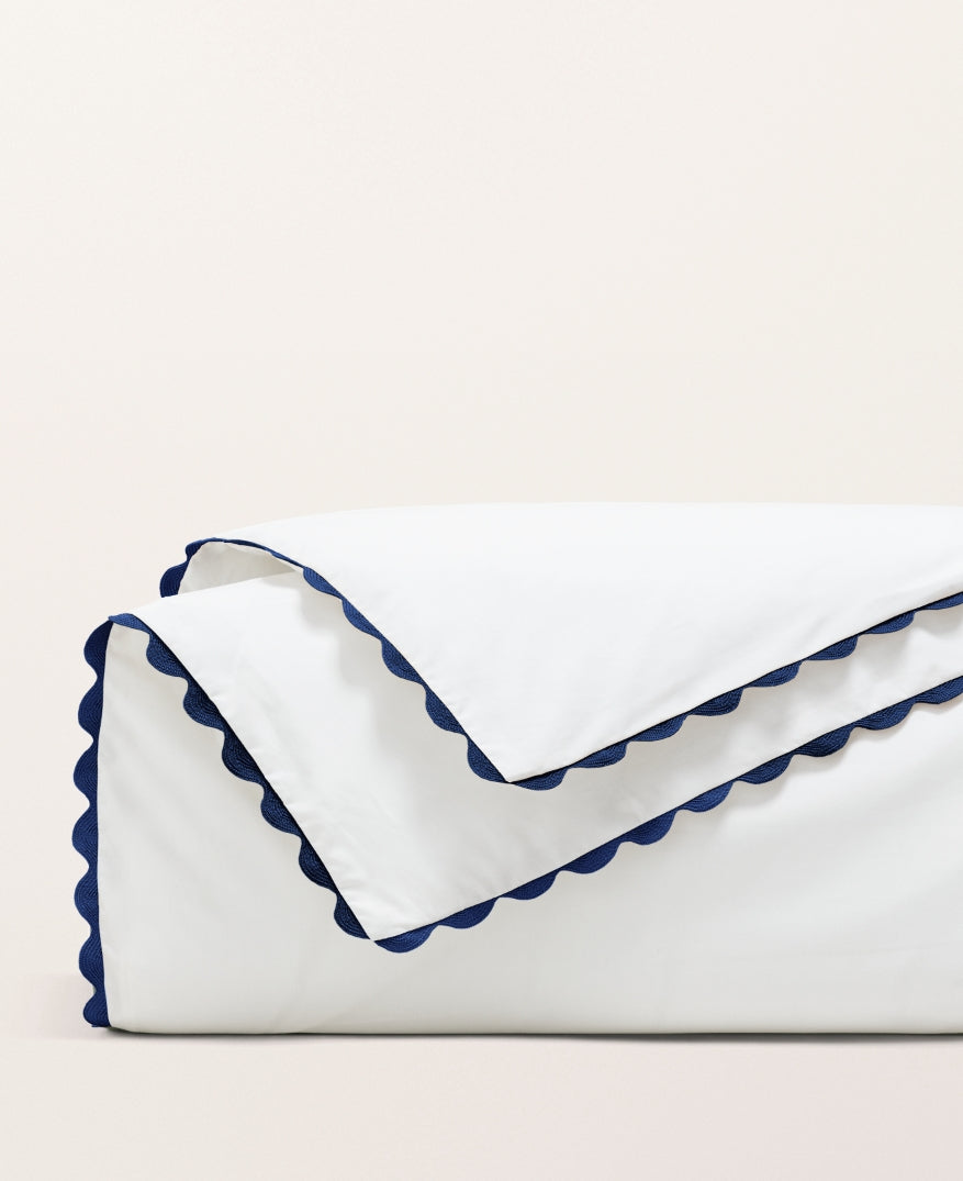 Housse de couette percale serpentine Bleu minuit