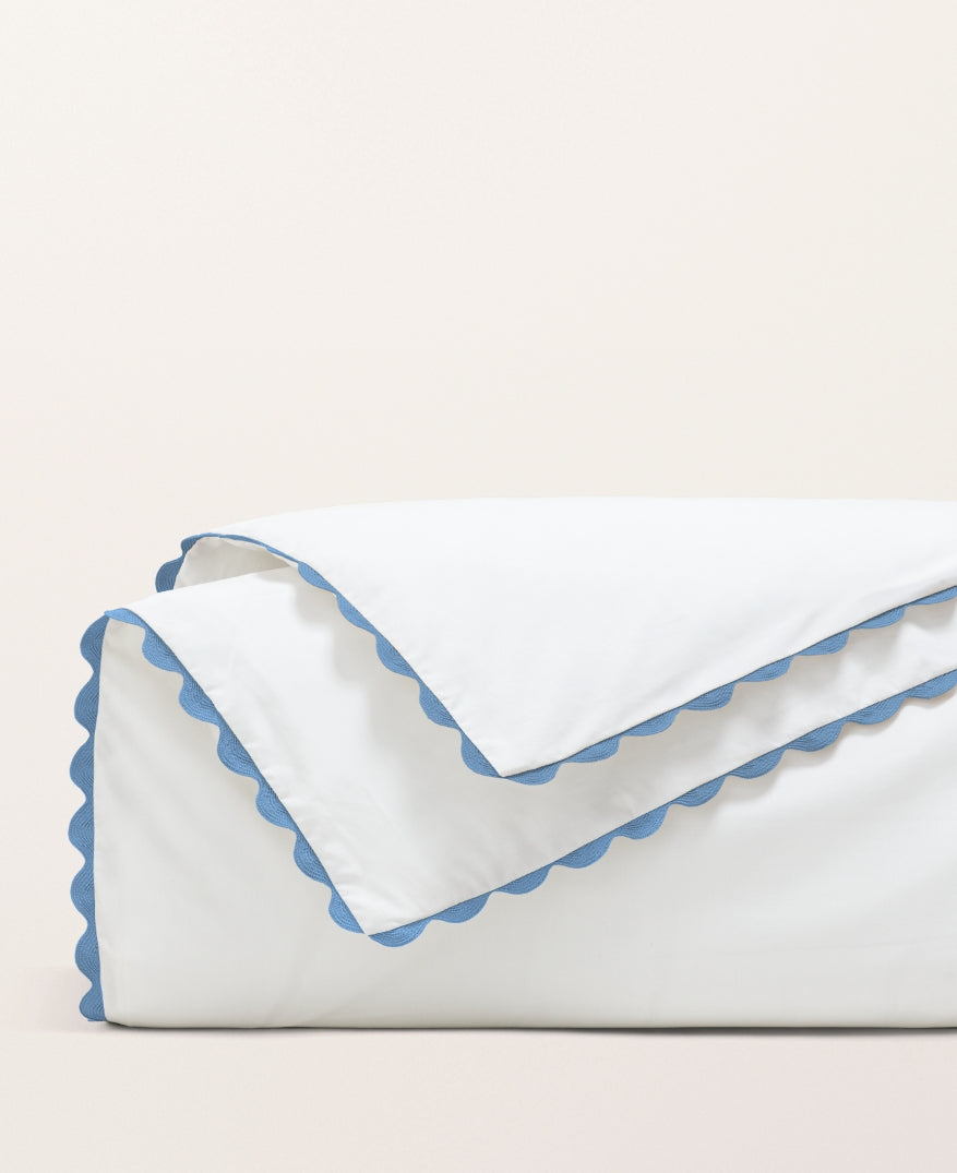 Housse de couette percale serpentine Bleu céleste
