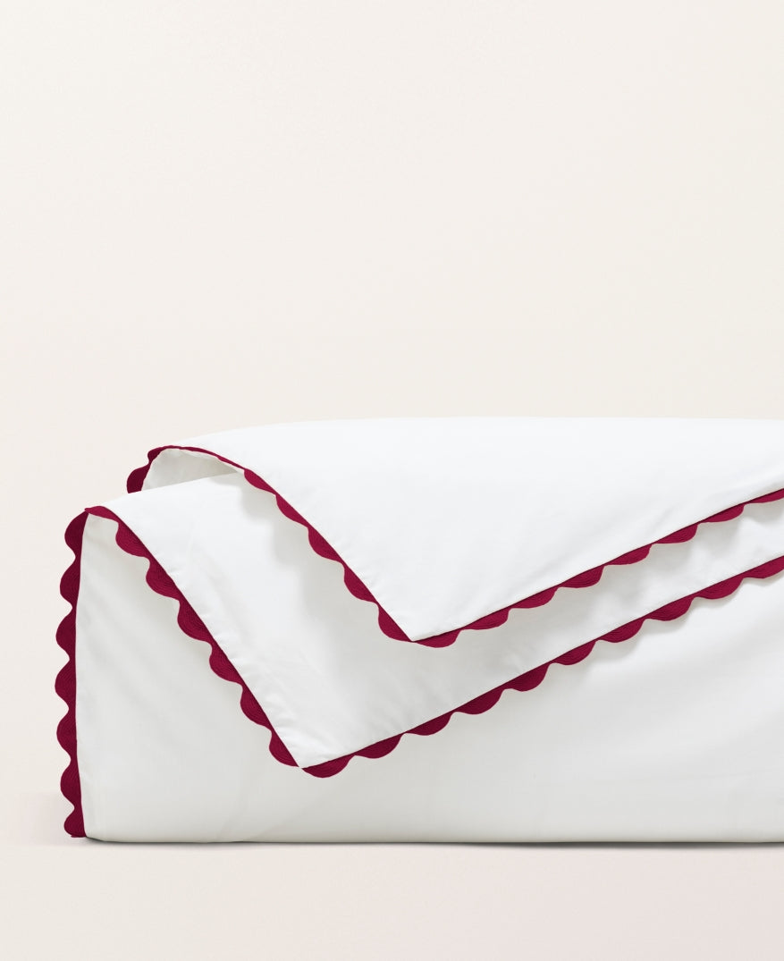 Housse de couette percale serpentine Grenat