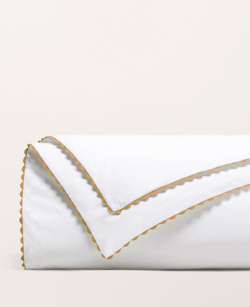 Housse de couette percale enfant Jaune bouton d or