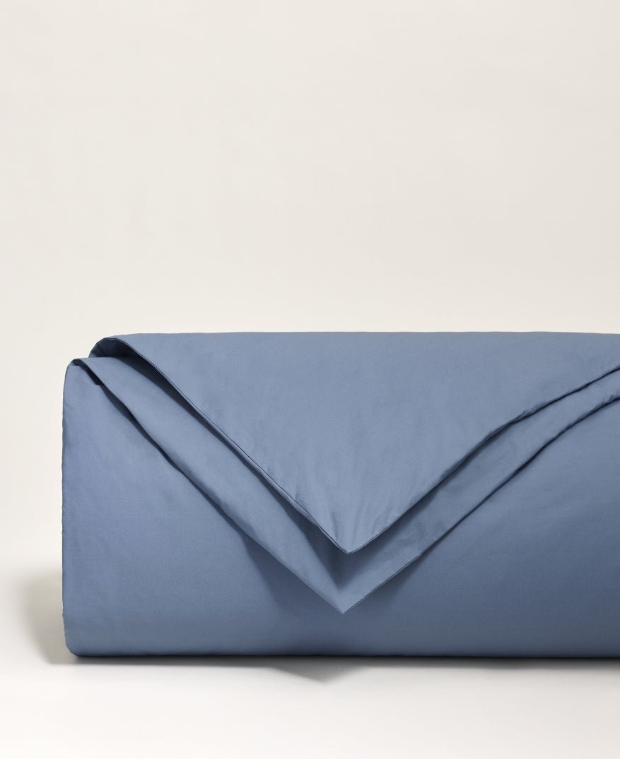 Housse de couette percale unie Bleu denim