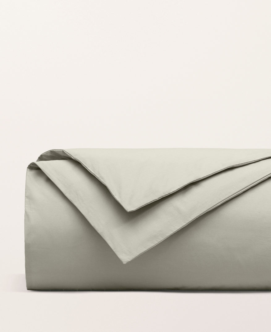 Housse de couette percale unie Vert céladon