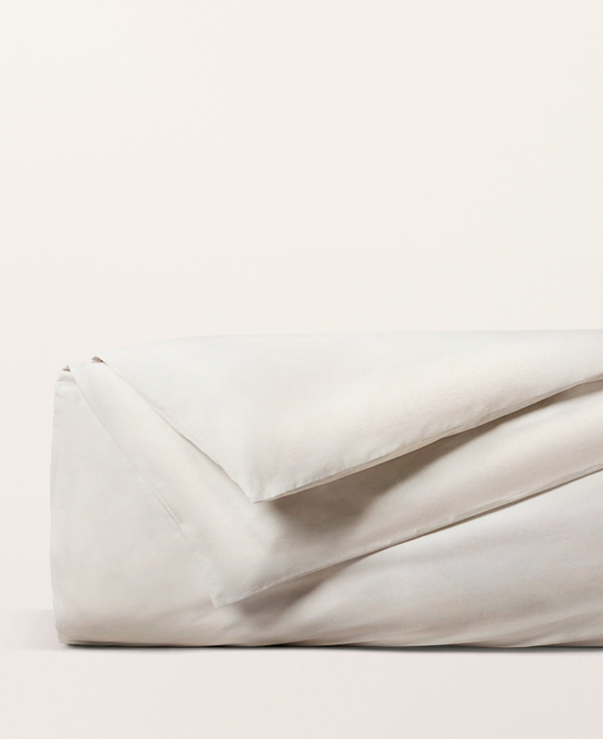 Housse de couette percale unie Greige