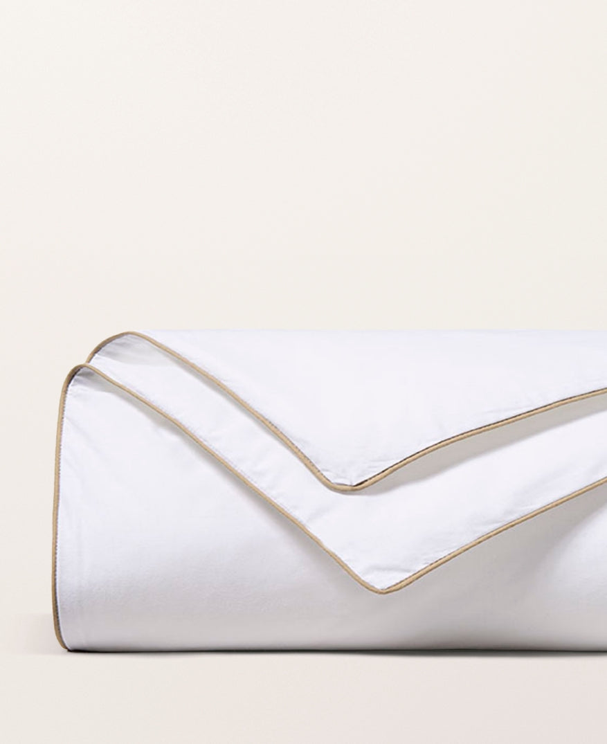 Housse de couette passepoil satin Passepoil greige
