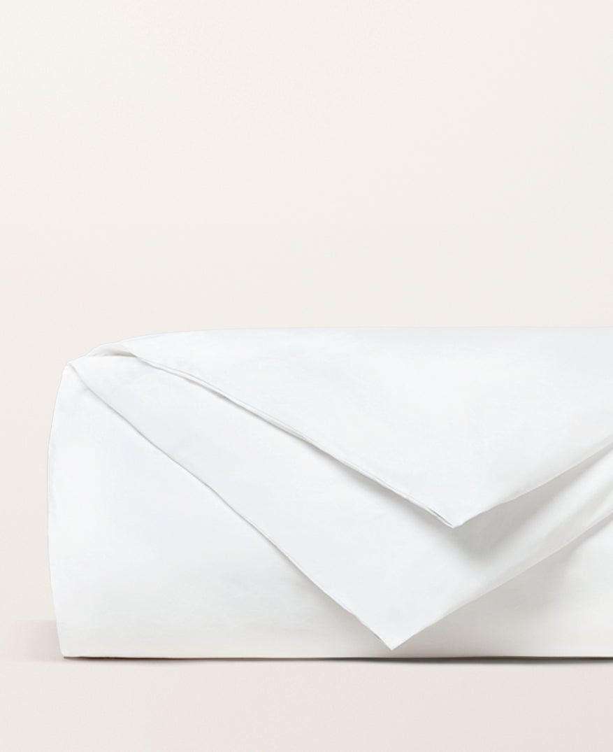Housse de couette percale unie Blanc frais