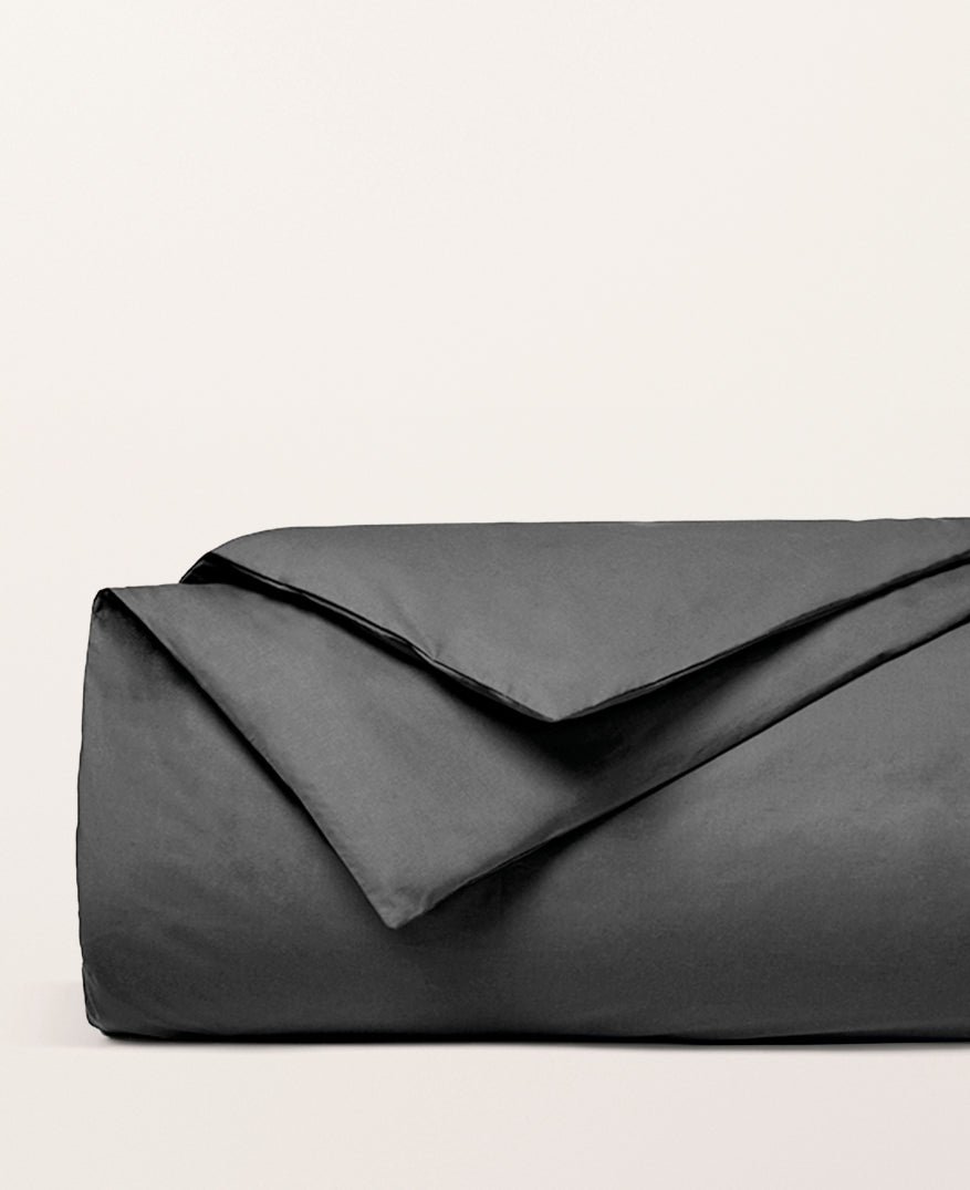 Housse de couette satin unie Graphite