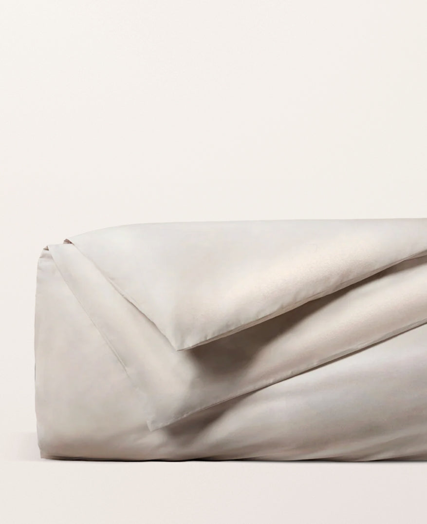 Housse de couette satin unie Greige