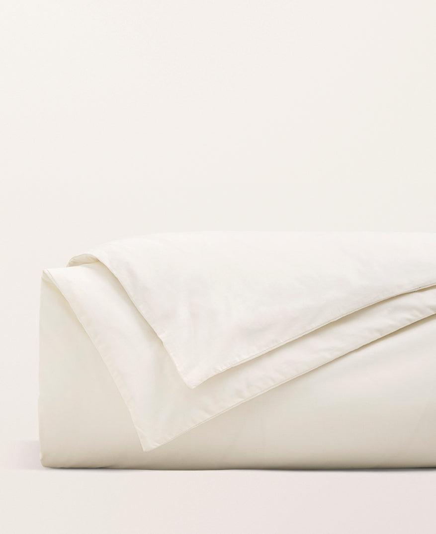 Housse de couette satin unie Ivoire