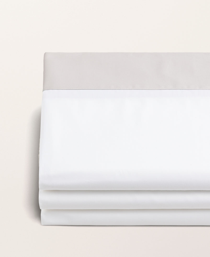 Drap plat bicolore satin Bicolore greige