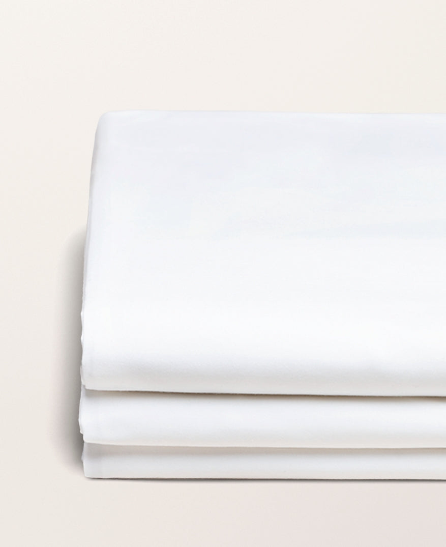 Drap housse percale bonnet 40 cm Blanc frais