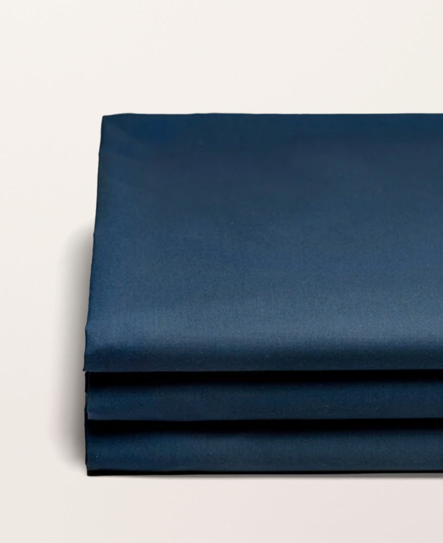 Drap housse percale bonnet 40 cm Bleu minuit