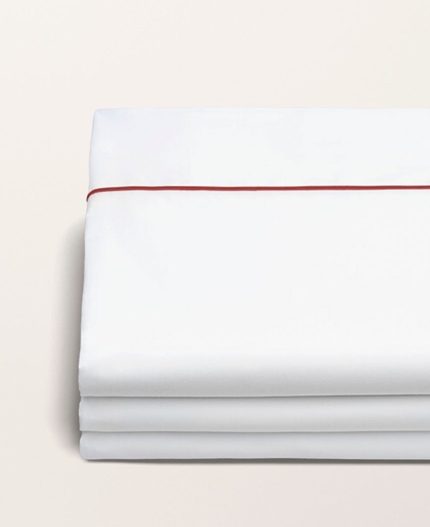 Drap plat bourdon percale Bourdon bordeaux