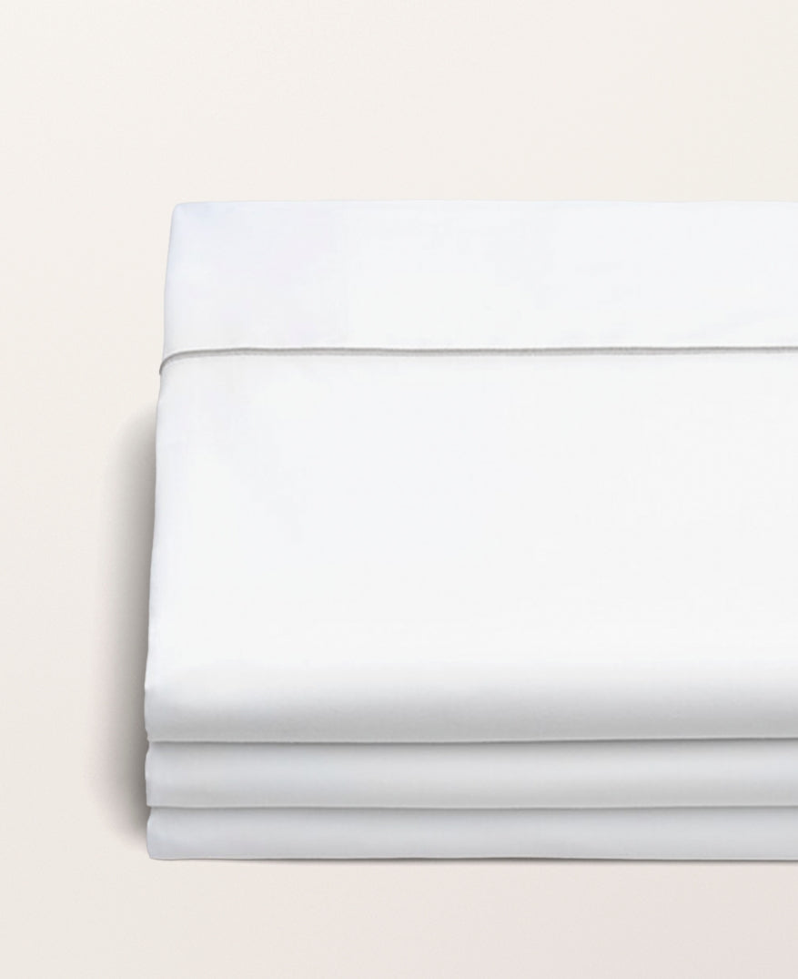 Drap plat bourdon percale Bourdon gris acier